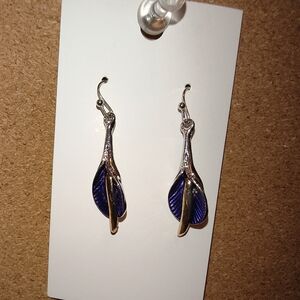 Elegant Purple and Silver Calla Lily Earrings
